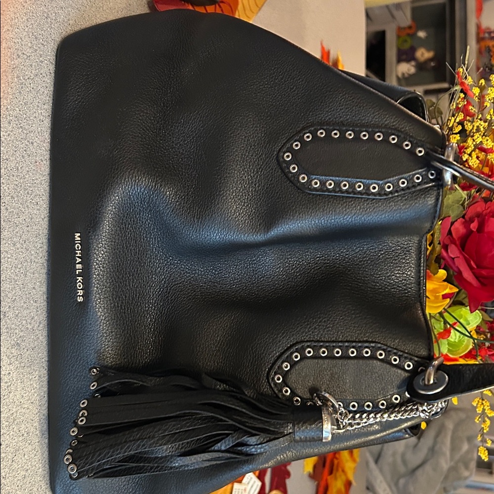 Michael Kors Black Leather Shoulder Bag